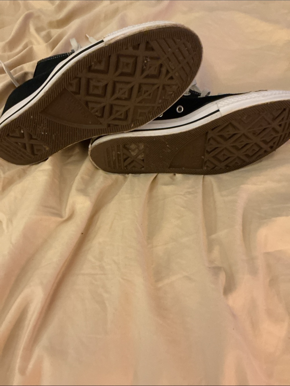 Converse wedged Black High-Top Chuck Taylor All Star Sneakers with White Trim - Picture 3 of 5